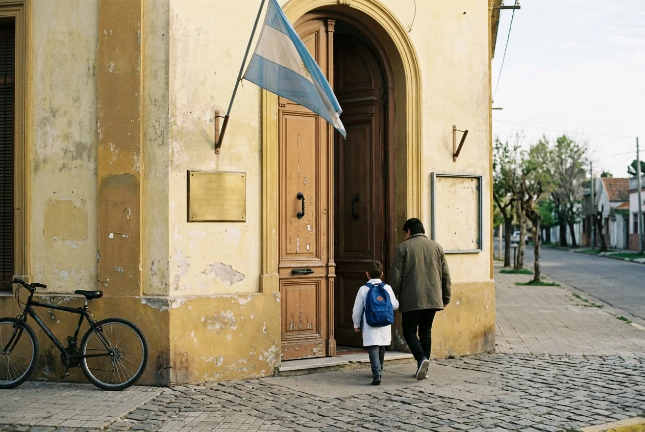 La entrada de la escuela