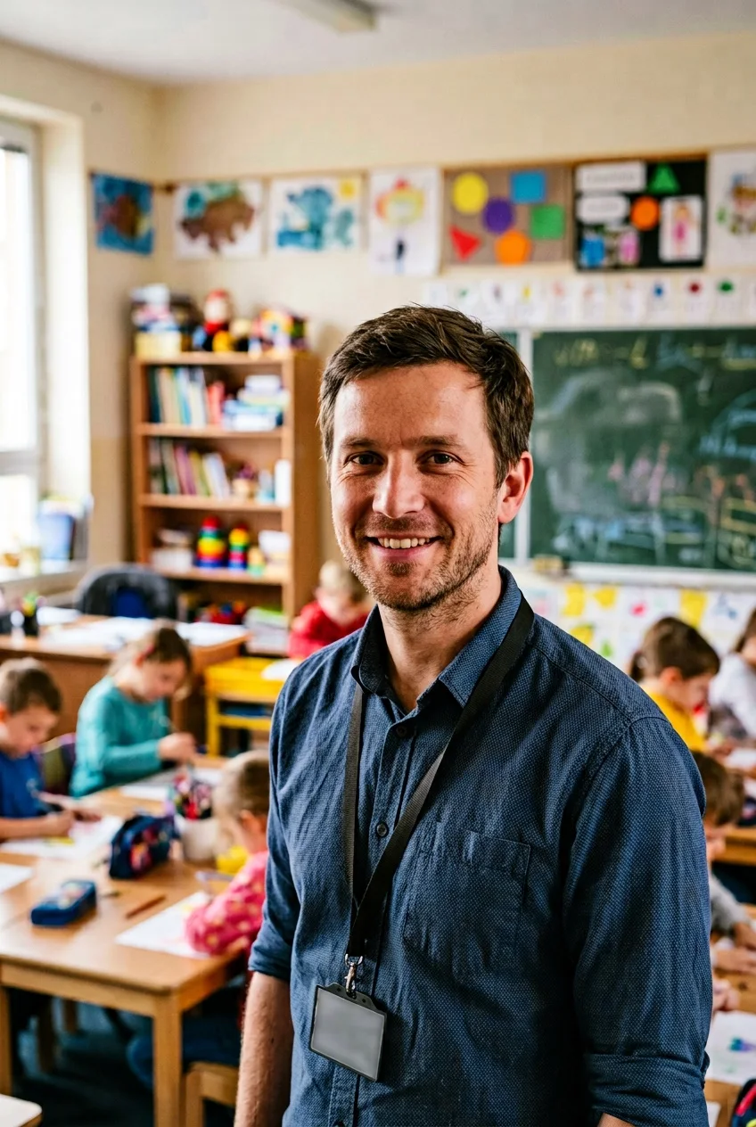 Un maestro en el aula