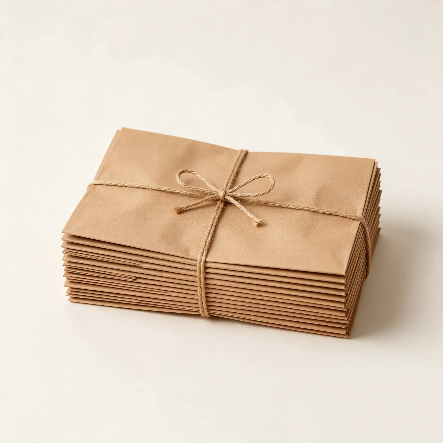 Bolsas de papel kraft atadas