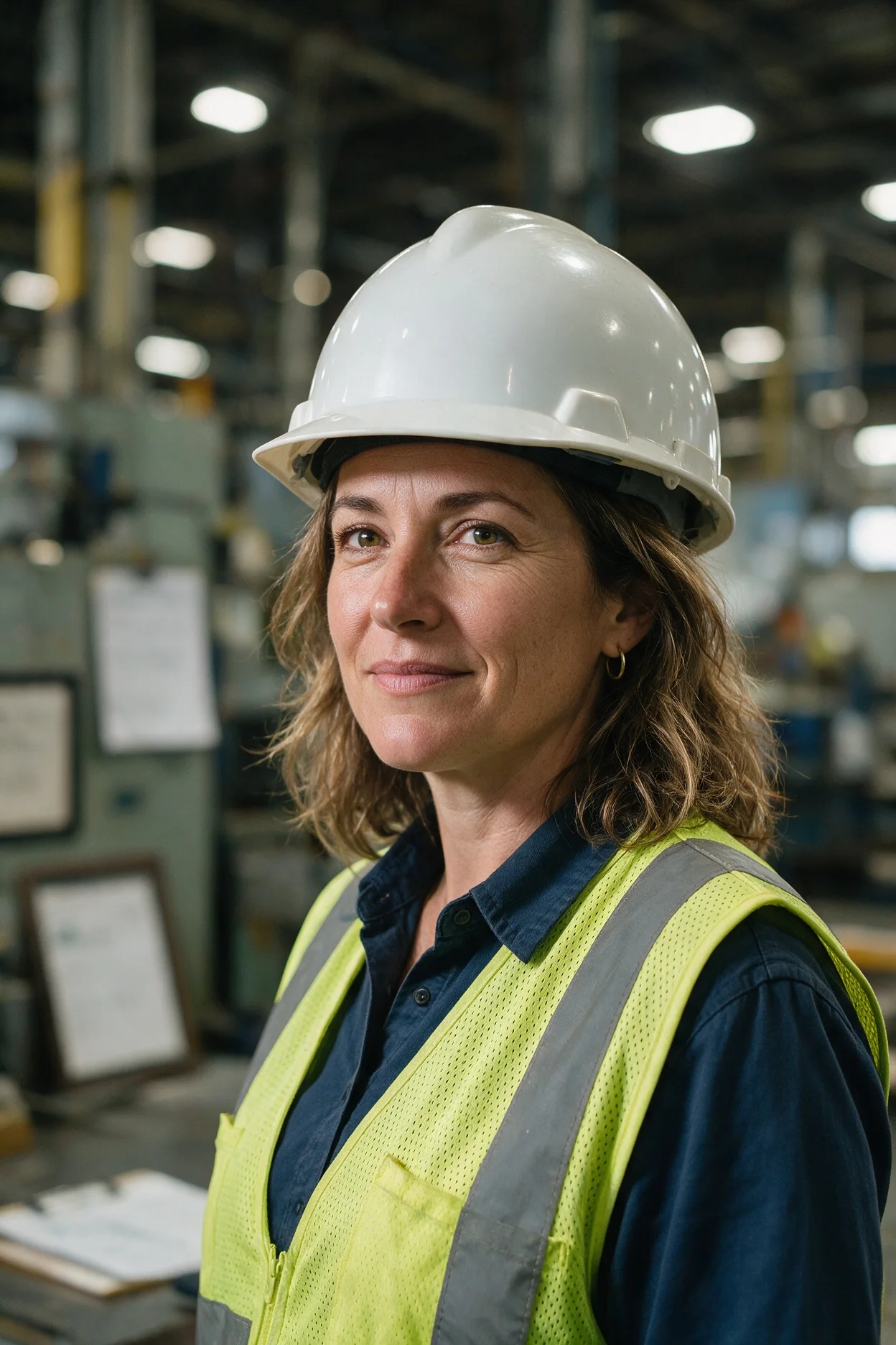 Responsable de planta con casco