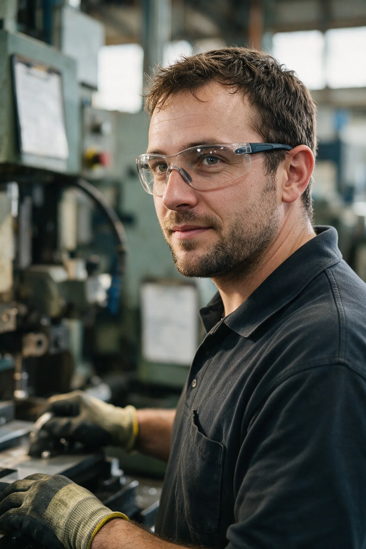 Técnico trabajando en una máquina