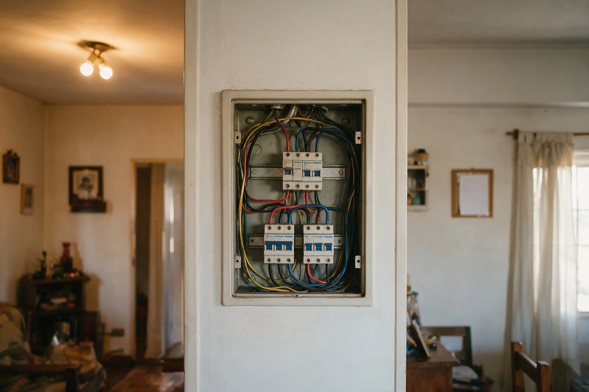 Tablero eléctrico en una casa