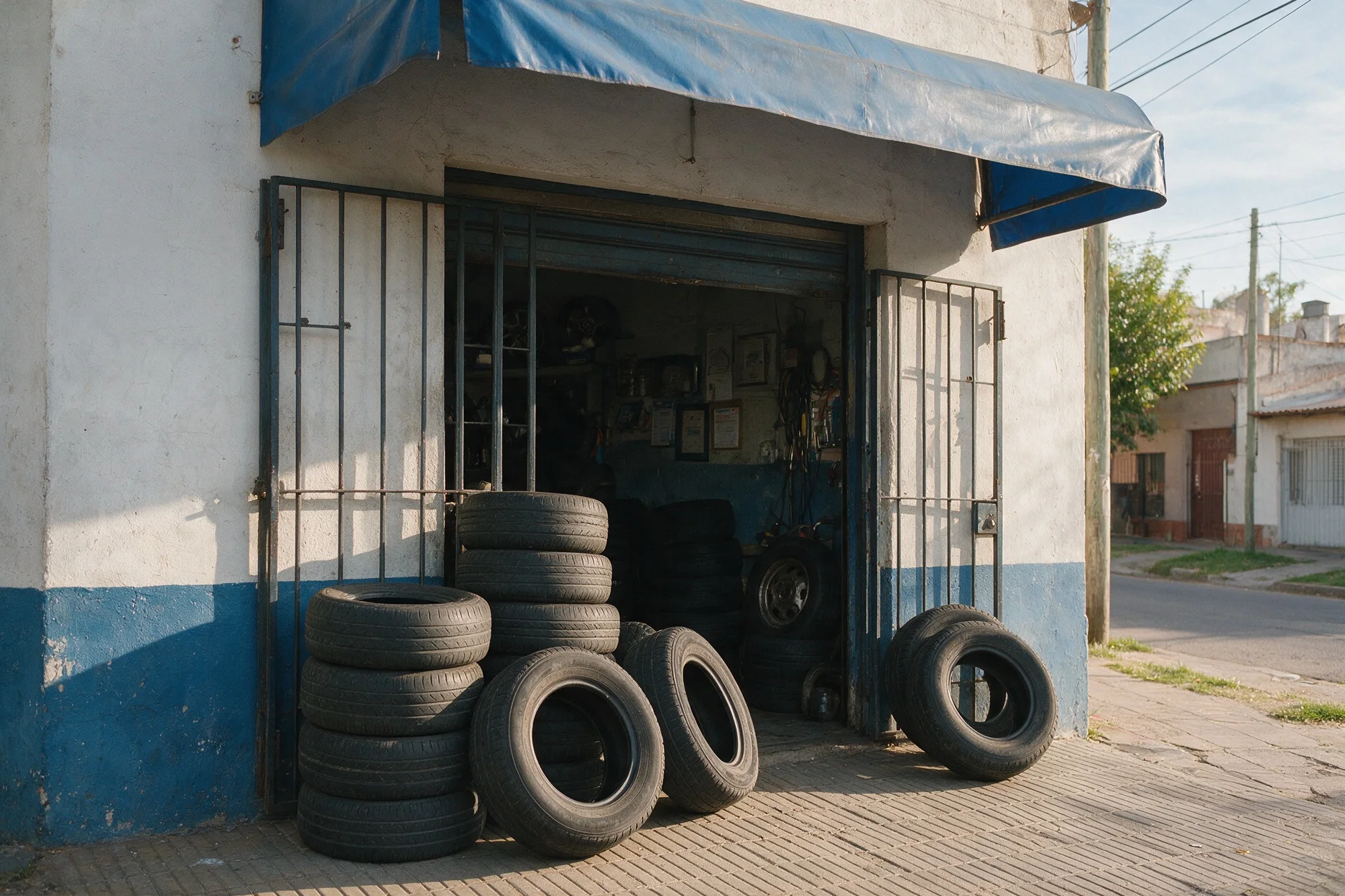 Frente de un taller de barrio